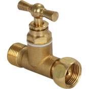 Fixoconnect - robinet wc droit à presse-etoupe M12X17 - F12X17 - laiton brut 154-12