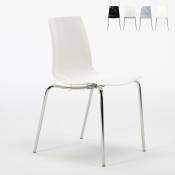 Grand Soleil - Chaise avec pieds en acier empilable pour bar et cuisine Lollipop Couleur: Blanc