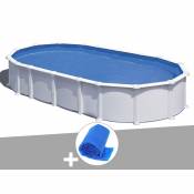 Gre Kit piscine acier blanc Gré Atlantis ovale 8,15 x 4,90 x 1,32 m + Bâche à bulles