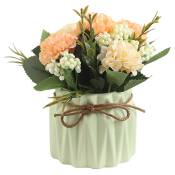 Groofoo - Fleurs artificielles avec pots Bouquet d'hortensias