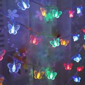 Guirlande lumineuse en forme de papillon 3 m 20 led Fonctionne avec piles Pour la maison, les fêtes, les anniversaires, les jardins, les mariages,