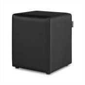 Happers - Pouf Cube Similicuir Noir 1 unité Noir - Noir