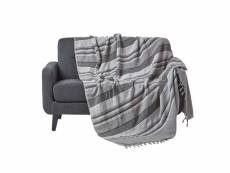 Homescapes jeté de lit ou de canapé à rayures morocco - gris - 255 x 360 cm SF1292C