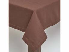 Homescapes nappe de table carrée en coton unie chocolat - 137 x 137 cm KT1201A