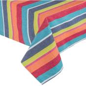 Homescapes - Nappe de table en coton à rayures multicolore, 137 x 178 cm - Multicolore