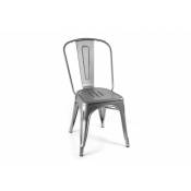 Iperbriko - Chaise de cuisine en métal gris style