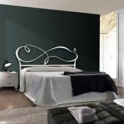 Iperbriko - Lit double en fer avec cadre de lit en fer blanc nuvola 186x208x h126 cm