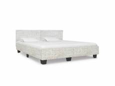 Joli lits et accessoires gamme nassau cadre de lit gris rotin naturel 180 x 200 cm