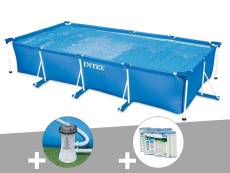 Kit piscine tubulaire rectangulaire Intex 4,50 x 2,20 x 0,84 m + Filtration à cartouche + 6 cartouches de filtration