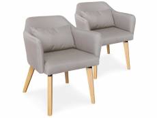 Lot de 2 chaises / fauteuils scandinaves shaggy tissu