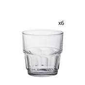 Lot de 6 - Verre à eau empilable en verre résistant 20 cl transparent