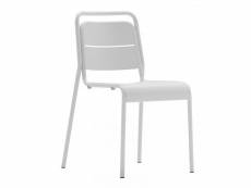 Malaga - chaise de terrasse acier blanc