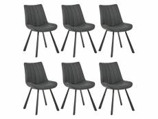 Marina - lot de 6 chaises matelassées simili cuir gris