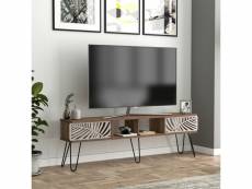 Meuble tv salangen 160 x 30 x 49 cm effet noyer noir