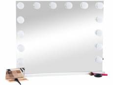 Miroir led de maquillage palmdale avec lumière réglable et port usb , blanc