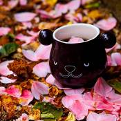 Mug tasse panda original thermoréactif thé ou café noir et blanc céramique