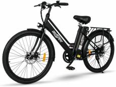Onesport vélo de ville électrique 26" pour adultes 250w avec batterie amovible 36v 7.5ah, freins shimano 7 vitesses et double disque