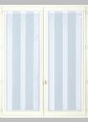 Paire de Vitrages en Etamine Fines Rayures - Blanc - 90 x 200 cm