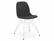 Paris prix - chaise design tissu "sandes" 83cm gris & blanc