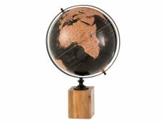 Paris prix - globe sur pied "mappemonde" 34cm noir