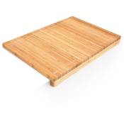 Planche à découper en bambou, design élégant, h x l x p : env. 5 x 56 x 38 cm, pour la cuisine, nature - Relaxdays