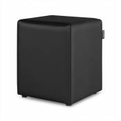 Pouf Cube Similicuir Noir 1 UNITÉ Noir - Noir