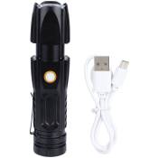 Pour P90 USB lampe de poche en alliage d'aluminium lampe de poche à Zoom télescopique pour LED lumière de Camping en plein air