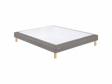 Sommier déco taupe confort medium 15 cm avec pieds bultex mediano 70x190 UBD-MEDIANO-0719-TAUPE