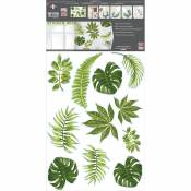 Sticker autocollant décoratif, illustration de feuilles tropicales vertes, 68 cm x 48 cm - Vert