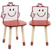 Sweeek - Lot de 2 chaises enfant collection Monsieur/Madame - Monsieur Costaud Pierre. rouge - Rouge