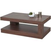 Table basse de salon HHG 394, structure 3D mvg 40x110x60cm aspect chêne marron - brown