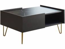 Table basse "karine" - 97 x 65 x 45 cm - noir-effet marbre