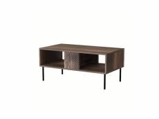 Table basse noir mat 100x55cm avec étagére de haute qualité modèle noco couleur noix