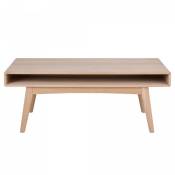 Table basse rectangulaire en bois 130x70cm avec niche