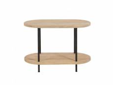 Table d'appoint ovale 2 plateaux en bois et métal