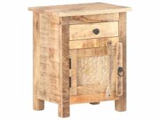 Table de chevet 40x30x50 cm bois de manguier brut