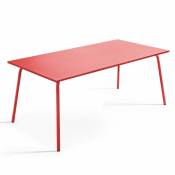 Table de jardin rectangulaire en métal rouge - Palavas - Rouge