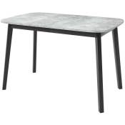 Table Edmond 110, Marbre gris + Noir, 77x80x130cm,
