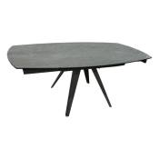 Table extensible ovale 120/180 cm céramique gris anthracite - adelphia