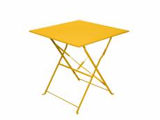 Table pliante bistro 70x70cm jaune solaire