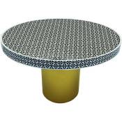 Table ronde style arty Ø100cm Viliana Motif géométrique