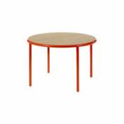 Table ronde Wooden / Ø 120 cm - Chêne & acier - valerie objects rouge en bois
