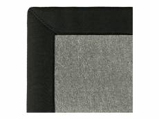 Tapis doux - hypnose gris acier - ganse noire - 250 x 350 cm