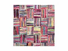Tapis salon tapis carré 160x160 boutik brik multicolore