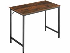 Tectake table de bureau jenkins - bois foncé industriel - 80 cm 404457