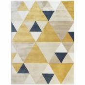 Thedecofactory - new tao - Tapis motifs triangles jaune et bleu 150x200 - Jaune