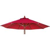 Toile pour parasol de gastronomie en bois HHG 656, rond Ø3m polyester 3kg bordeaux - red