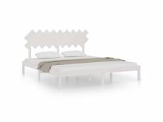 Vidaxl cadre de lit blanc 180x200 cm super king bois