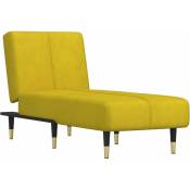 Vidaxl - Chaise longue jaune velours Yellow