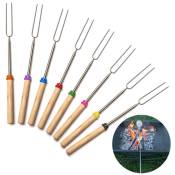 Yozhiqu - Brochettes pour Barbecue inox, Accessoire Barbecue, Pique a Brochette, Pic a Brochette, Ustensile Barbecue, Barbecook Kebab (8, Couleur)